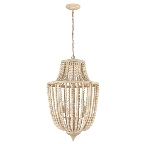 Rustic Chandelier 3 Lights Wood Beaded Chandeliers Lights Fixture